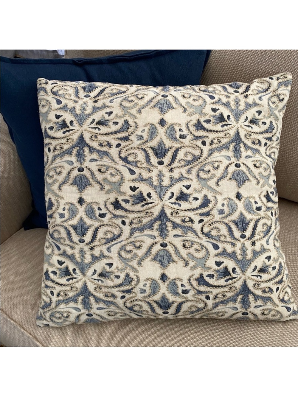 Pottery Barn Reilly Embroidered pillow cover , 22x22